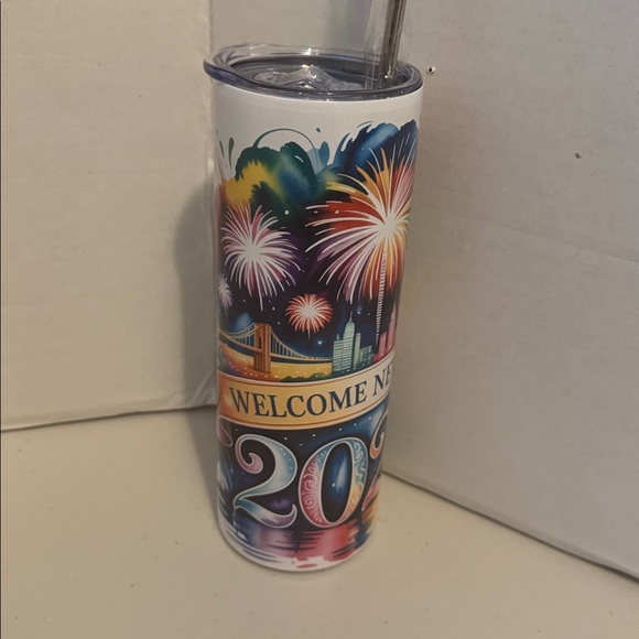 New Year Fireworks 2026 Skinny Tumbler Multicolor - Picture 2 of 6